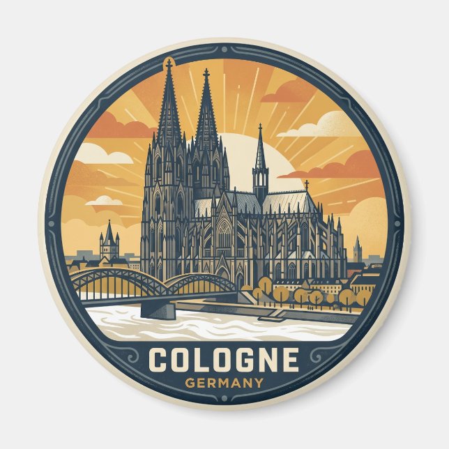Aimant Cathédrale de Cologne vintage Allemagne (Devant)