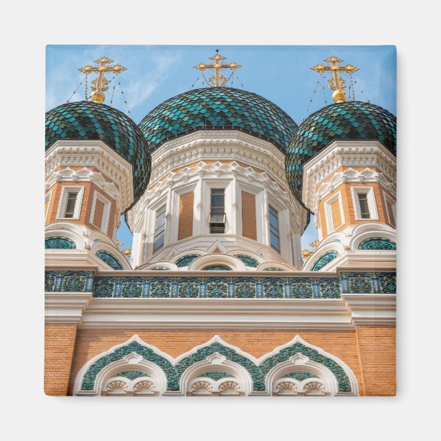 Aimant Cathédrale orthodoxe russe à Nice France (Devant)