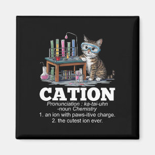 Aimant Cation Chimie Humour Science Enseignant Chat Pun F