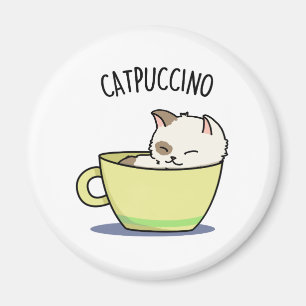 Aimant Catpuccino Funny Kitty Cat In Cup Pun