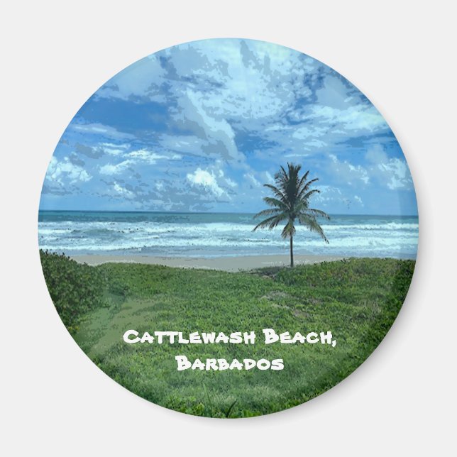 Aimant Cattlewash Beach, Barbade (Devant)