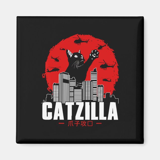 Aimant Catzilla Cute Chat Stuff Pour Amoureux des chats (Devant)