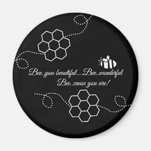 Aimant Cause abeille minimaliste abeille et nid d'abeille