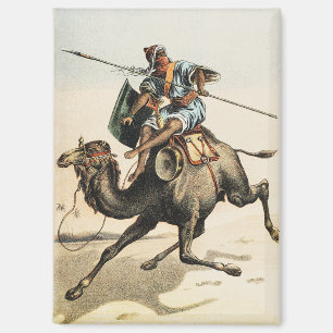 Aimant Cavalier arabe désert chameau art naturaliste vint