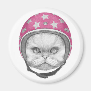 Aimant Cavalier de moto de chat persan