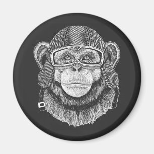 Aimant Cavalier de moto de chimpanzé