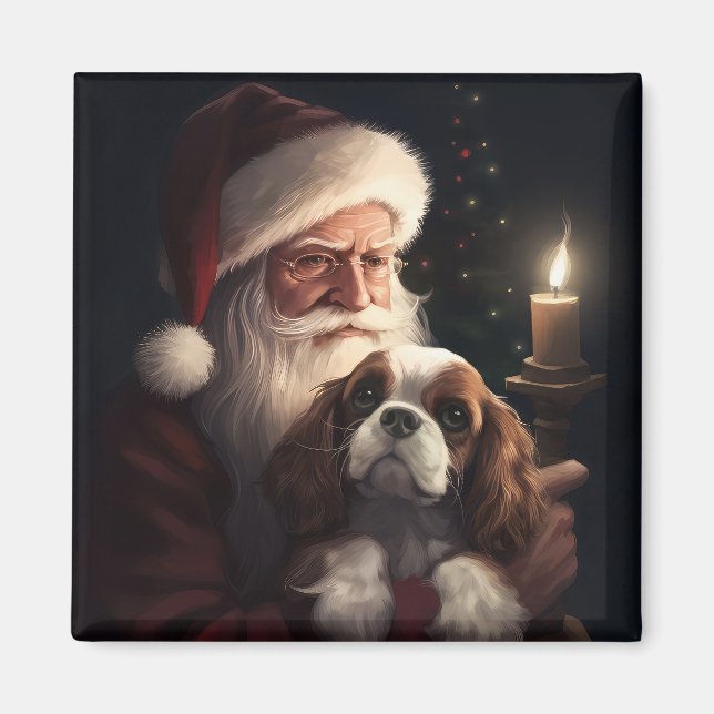 Aimant Cavalier King avec le Père Noël Festif Noël (Devant)