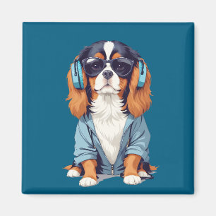 Aimant Cavalier King Charles Portant un Cool Sweat - shir
