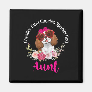 Aimant Cavalier King Charles Spaniel Chien Tante Floral V