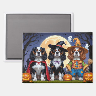 Aimant Cavalier King Charles Spaniel Citrouille Halloween
