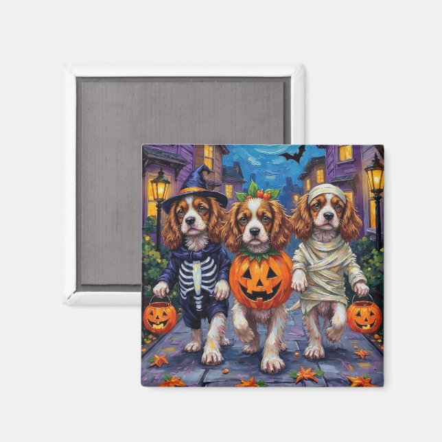 Aimant Cavalier King Charles Spaniel Costumes d'Halloween (Recto/Verso)