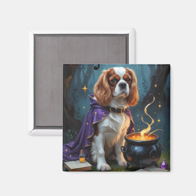 Aimant Cavalier King Charles Spaniel Fantaisie Halloween (Recto/Verso)