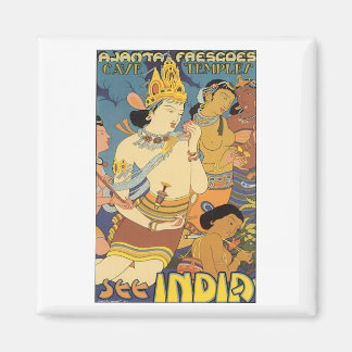 Aimant Cave Temples, voir India Travel Poster