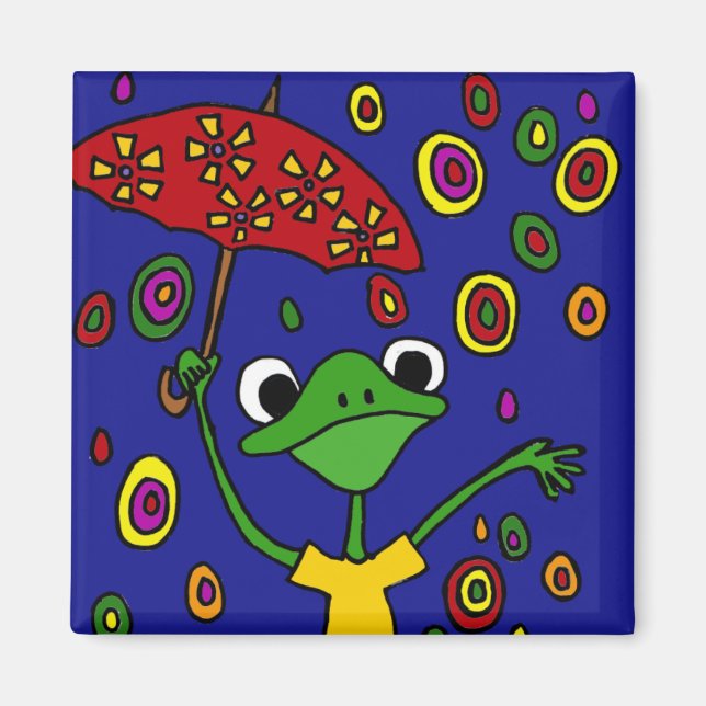Aimant CB- Glorieuse grenouille danser sous la pluie (Devant)