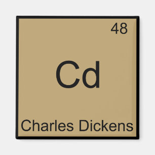 Aimant Cd - Charles Dickens Tee Symbole d'élément de Chim