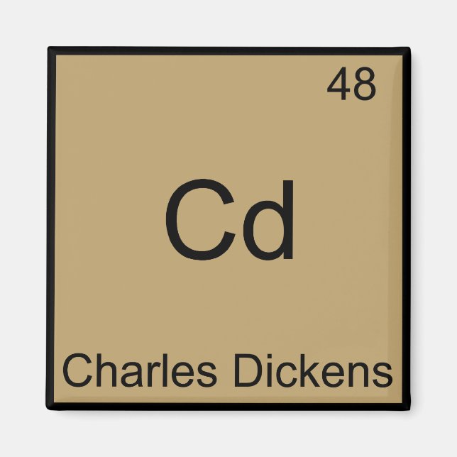 Aimant Cd - Charles Dickens Tee Symbole d'élément de Chim (Devant)