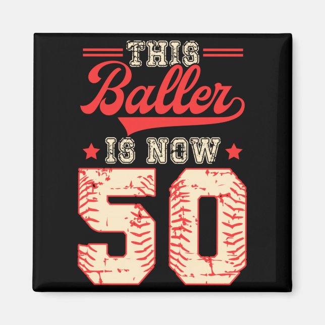 Aimant Ce Baller a 50 ans Baseball Knuckleballer Frappe d (Devant)
