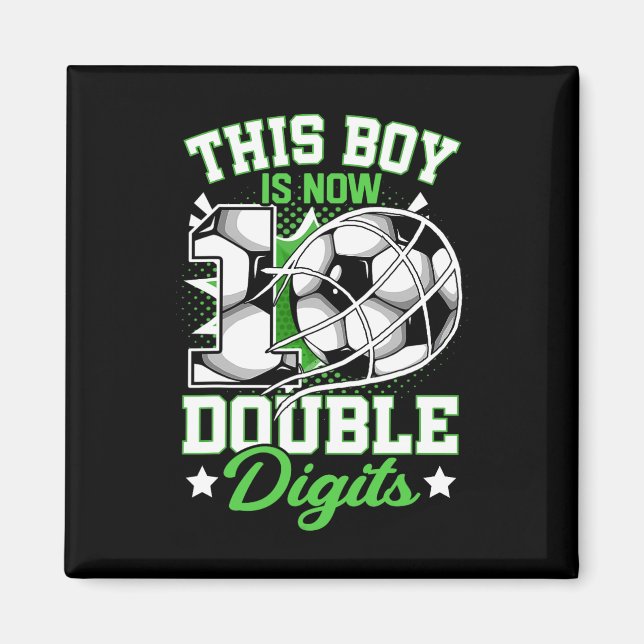 Aimant Ce garçon maintenant 10 Double chiffres Football 1 (Devant)