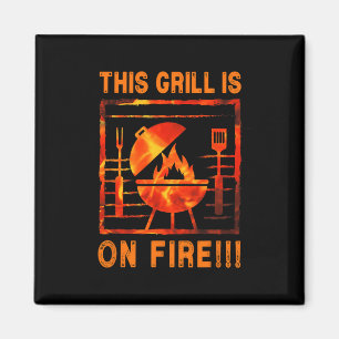 Aimant Ce Grill Est En Feu Bbq B-b-q R-b-q Drôle