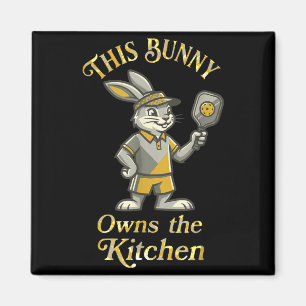 Aimant Ce lapin possède la cuisine drôle joueur de pickle