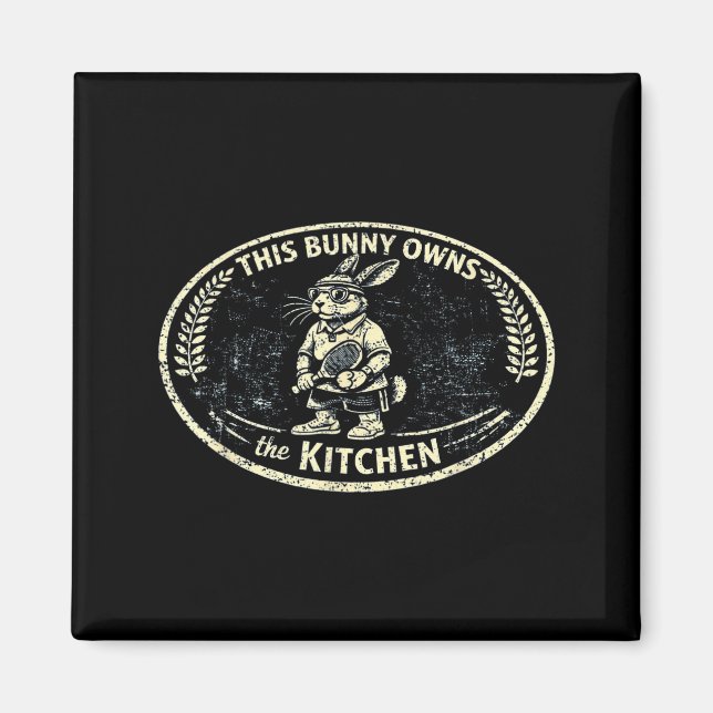 Aimant Ce lapin possède le joueur de pickleball kitchen b (Devant)