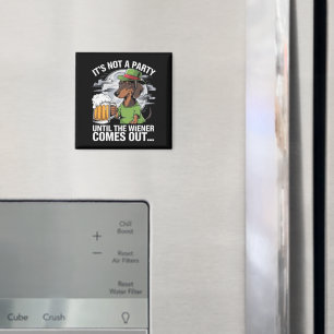 Aimant Ce n'est pas une fête jusqu'à Dachshund Irish Beer