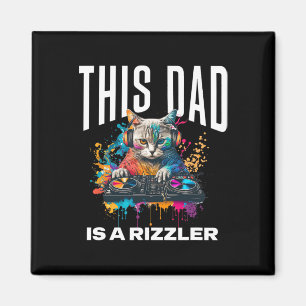 Aimant Ce papa a Rizz Cool Dj Cat Rizzler papa Fête des
