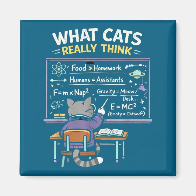 Aimant Ce que les chats pensent vraiment Physique Graphis (Devant)