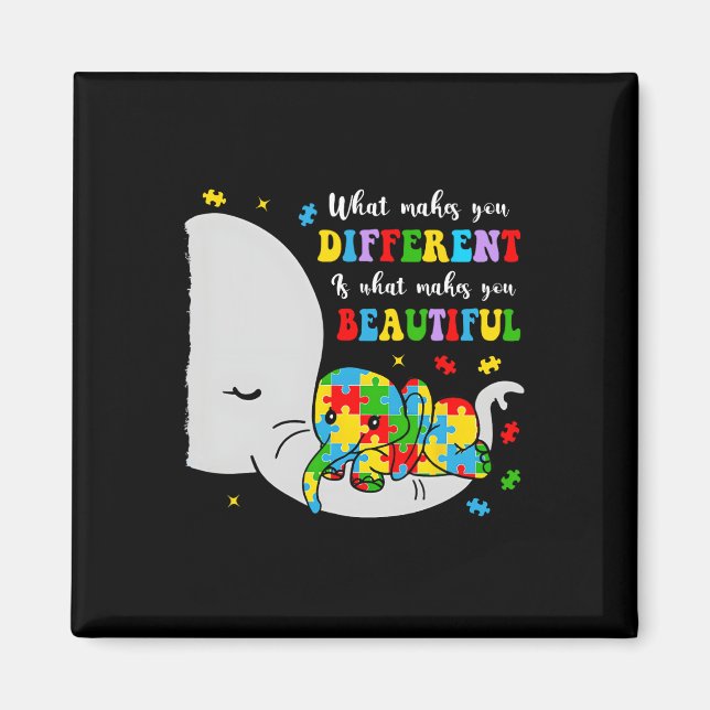 Aimant Ce qui vous rend différent, Bel Éléphant Autisme (Devant)