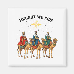Aimant Ce soir nous chevauchons Noël, 3 Rois Mages drôle