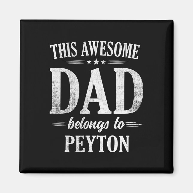 Aimant Ce Super Papa Appartient À Peyton Fête Des Pères B (Devant)