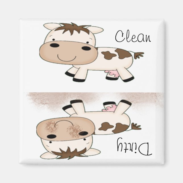 Aimant Cean de vache caricaturé mignon et salé (Devant)