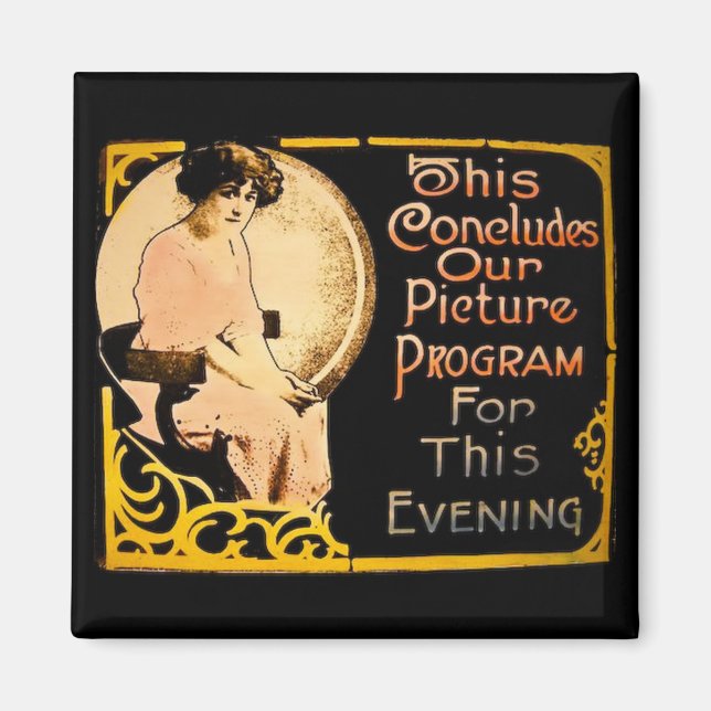 Aimant Ceci conclut notre programme photo - Vintage (Devant)