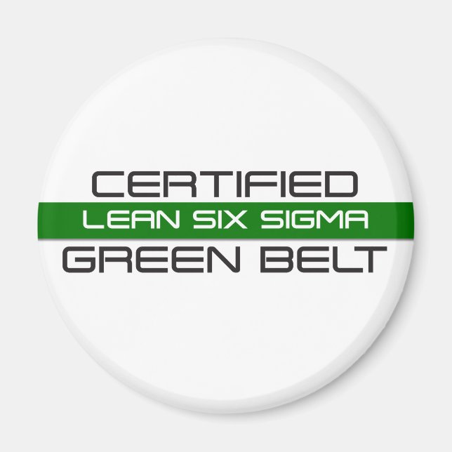 Aimant Ceinture verte certifiée Lean Six Sigma (Devant)