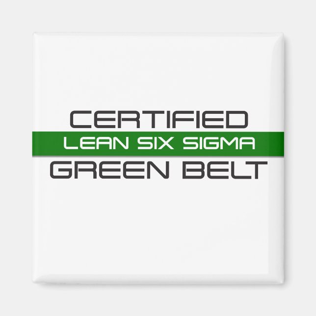 Aimant Ceinture verte certifiée Lean Six Sigma (Devant)