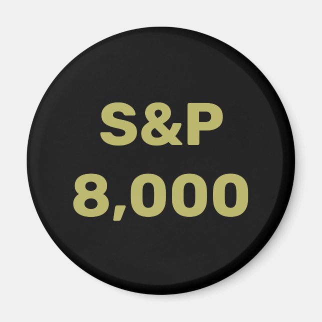 Aimant Célébration de l'indice boursier S&P 8 000 (Devant)