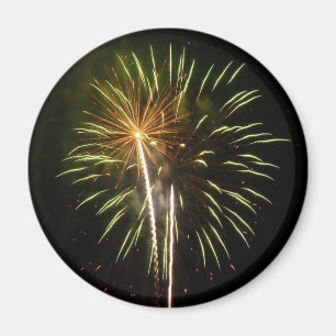 Aimant Célébration de vacances de feux d'artifice verts e
