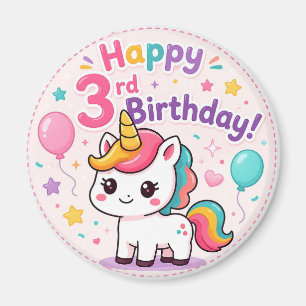 Aimant Célébration des 3 ans de la Licorne Magique