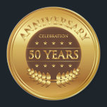 Aimant Célébration du 50e anniversaire Médaille d'or<br><div class="desc">Vingt-cinq ans de célébration de l'or prix avec une couronne de laurier.</div>