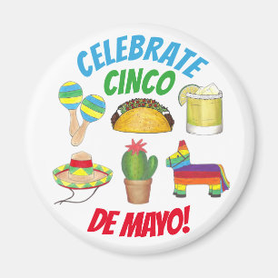 Aimant Célébration du Cinco de Mayo Fiesta Taco Piñata Ca