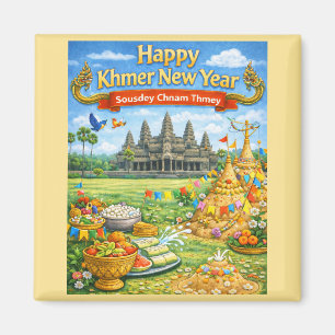 Aimant Célébration du Nouvel An khmer-Sousdey Chnam Thmey