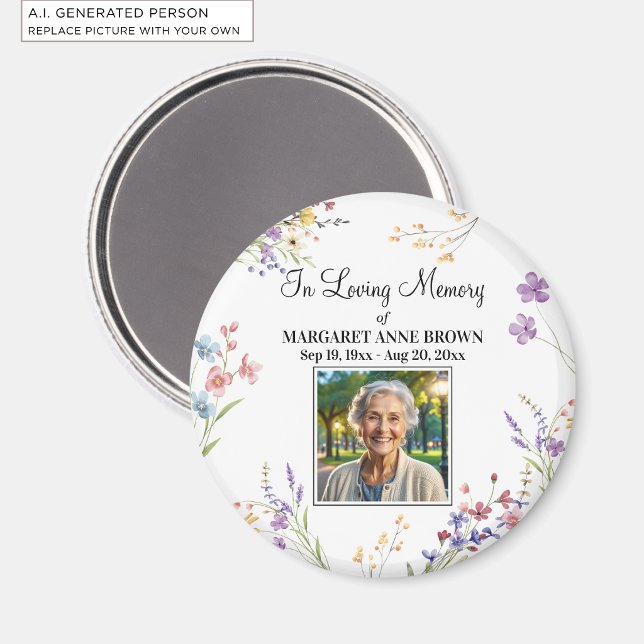 Aimant Célébration Élégante de la Vie avec Fleurs - Souve (Créateur téléchargé)