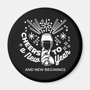 Aimant Célébrer les nouveaux débuts Vin Verre Illustratio