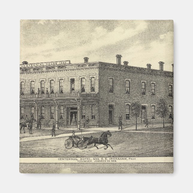 Aimant Centennial Hotel, Tecumseh et Neb, Nebraska (Devant)