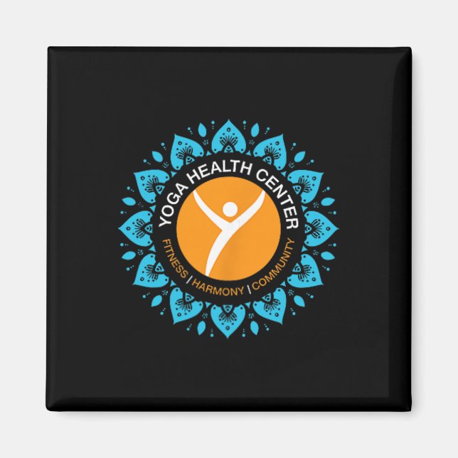 Aimant Centre de santé de yoga Conception heureuse commen (Devant)