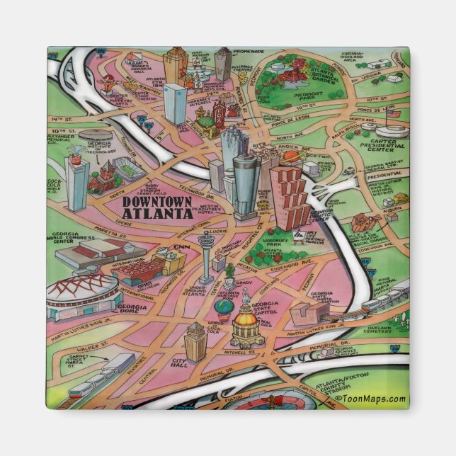 Aimant Centre-ville Atlanta Géorgie (Devant)