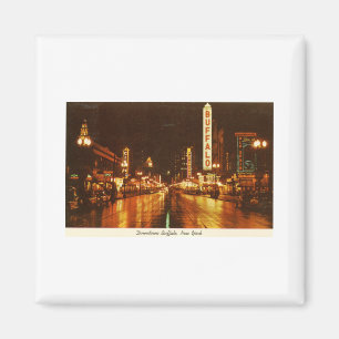 Aimant Centre-ville Buffalo NY la nuit Vintage