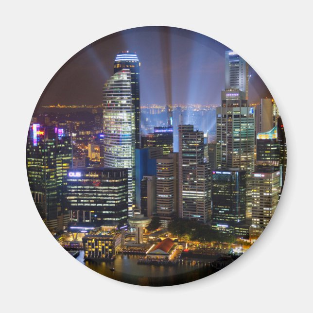 Aimant Centre-ville de Singapour la nuit (Devant)