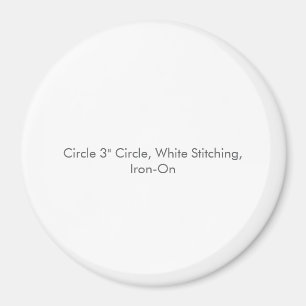 Aimant Cercle 3" Cercle, Couture Blanche, À Repasser
