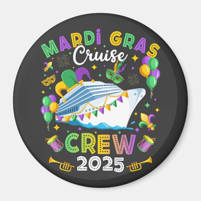 Aimant Cercle de correspondance Mardi Gras Cruise Crew 20 (Devant)